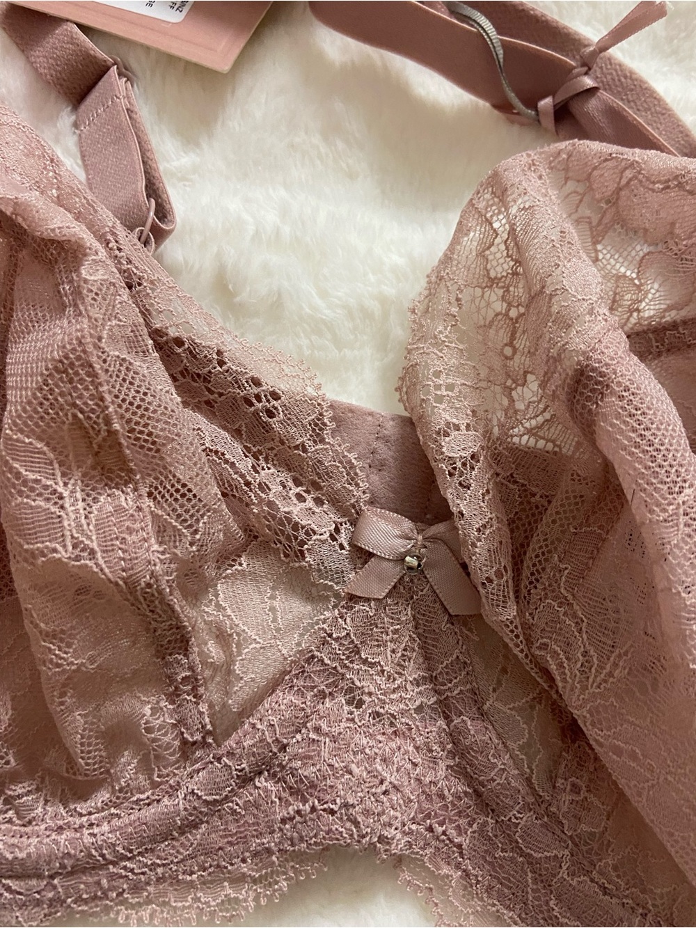 New! Panache Ana Plunge Bra Dusky Pink Lace Underwire 34FF NWT 39165 - Picture 9 of 11